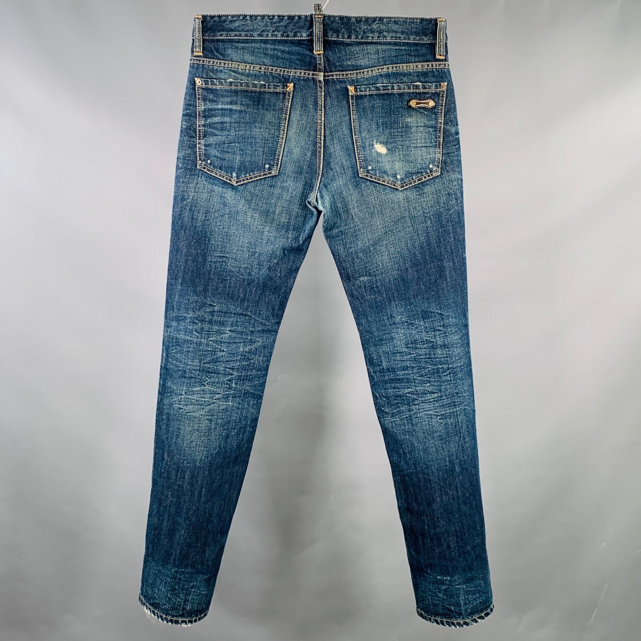 Bleu DSQUARED2 - Jean bleu vieilli, taille 30 en vente