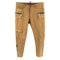 DSQUARED2 Size 30 Tan Cargo Zipper Pockets Casual Pants