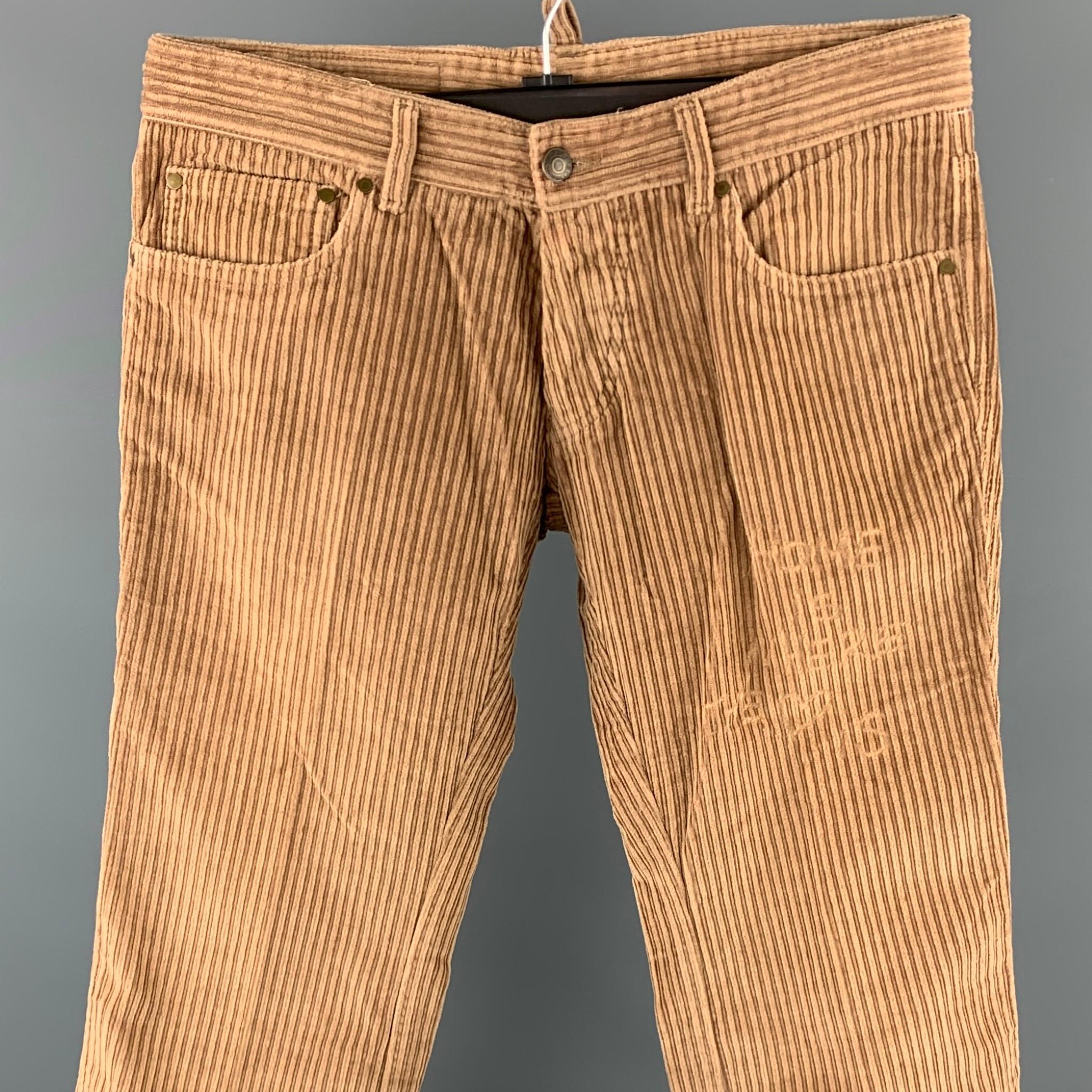 DSQUARED2 casual pants comes in a tan corduroy with a engraved 