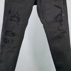 DSQUARED2 Taglia 32 Jeans neri in misto cotone invecchiato dal taglio slim con chiusura a bottone