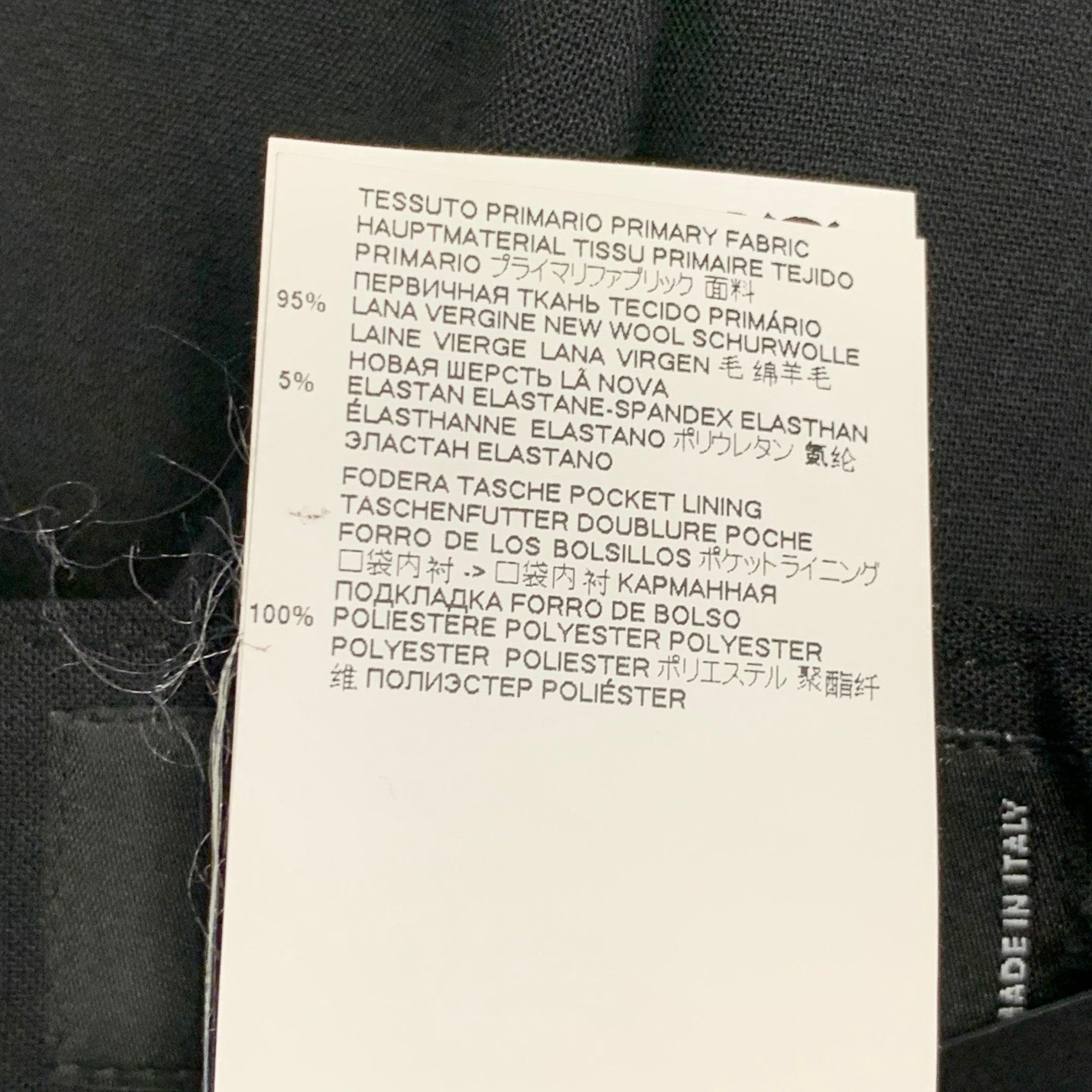 Dsquared2 Taille 32 Pantalon habillé à devant plat en laine vierge noire Pour hommes en vente