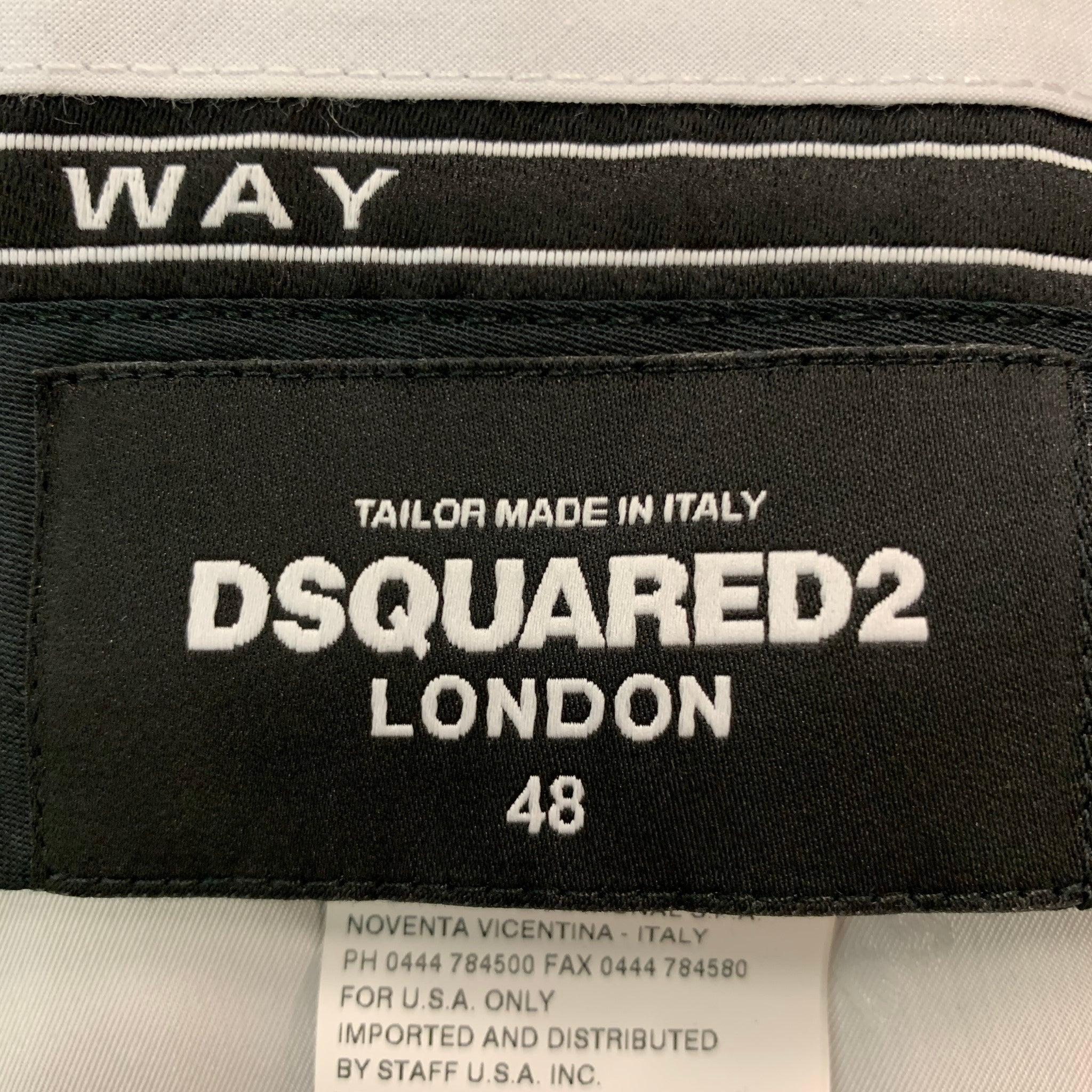 DSQUARED2 Size 32 Black Wool Blend Side Tabs Dress Pants In Good Condition For Sale In San Francisco, CA