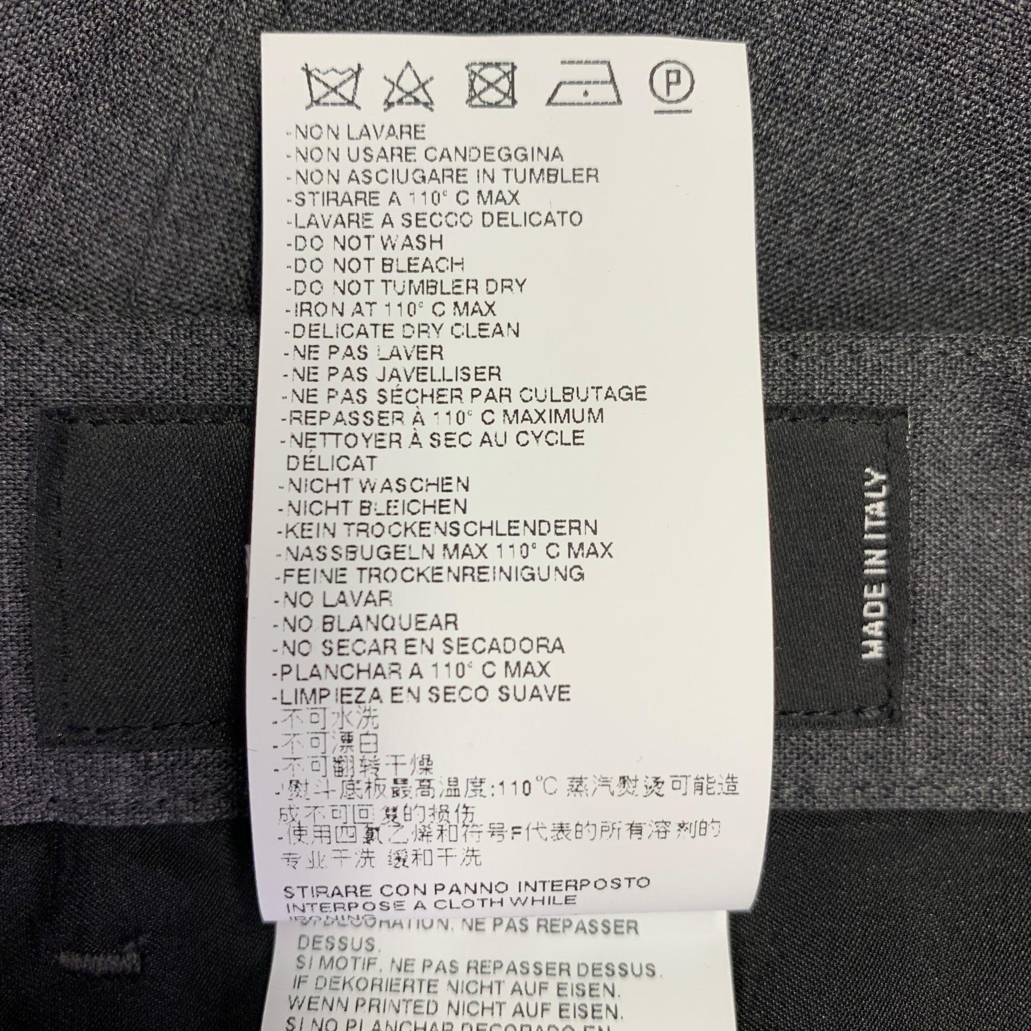 De los hombres DSQUARED2 Pantalones de vestir delanteros planos de mezcla de lana gris marengo talla 32 en venta