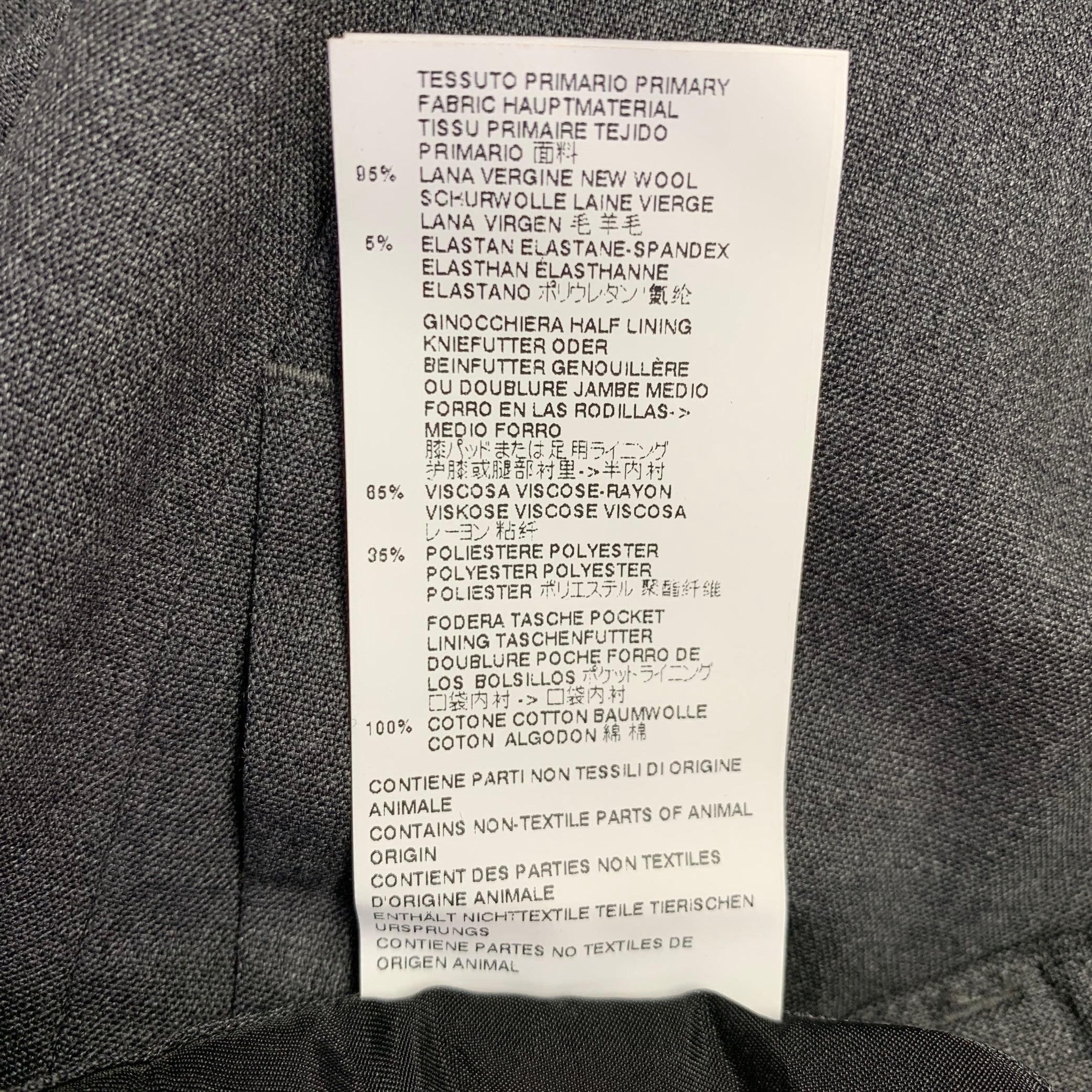 DSQUARED2 Pantalones de vestir delanteros planos de mezcla de lana gris marengo talla 32 en venta 2