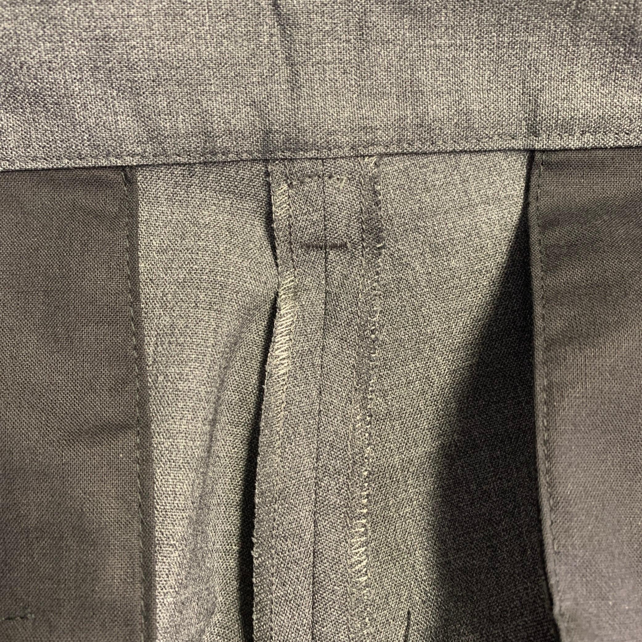 DSQUARED2 Pantalones de vestir delanteros planos de mezcla de lana gris marengo talla 32 en venta 3