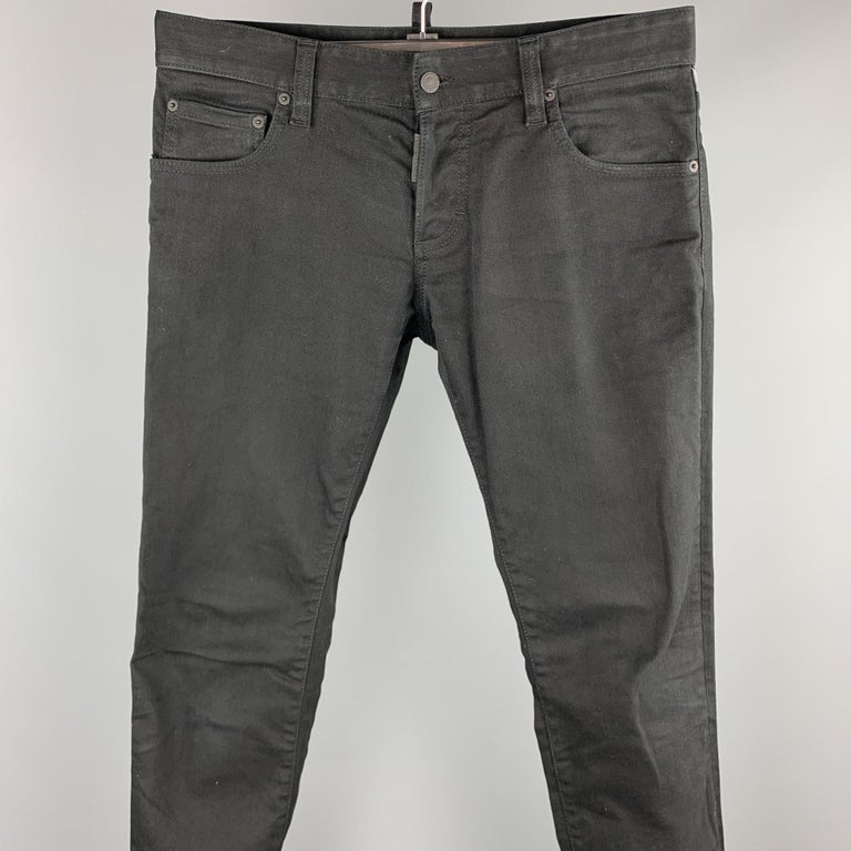 DSQUARED2 Size 32 / IT 48 Black Denim Button Fly Jeans at 1stDibs ...