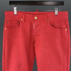 DSQUARED2 Size 32 Salmon Denim Button Fly Jeans