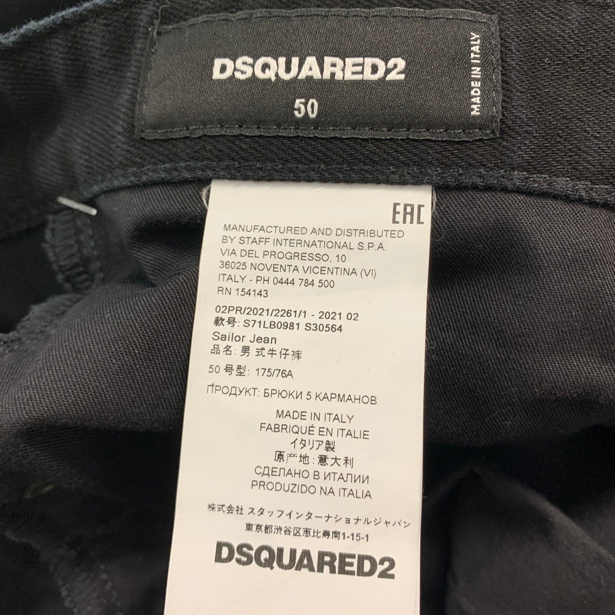 DSQUARED2 Size 34 Black Cotton Elastane Cropped Casual Pants For Sale 2