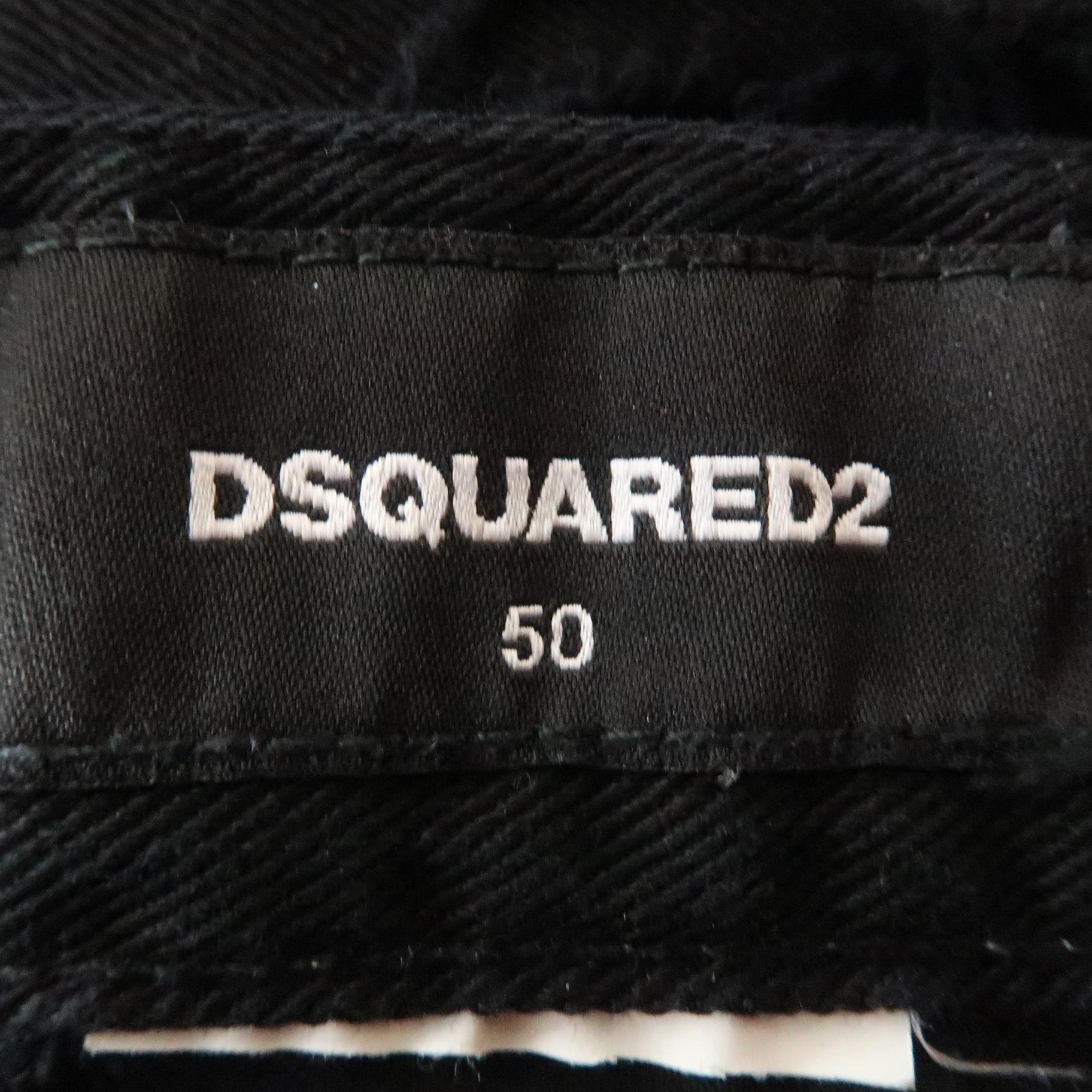 DSQUARED2 Size 34 Black Distressed Denim 34 Button Fly Jeans 5