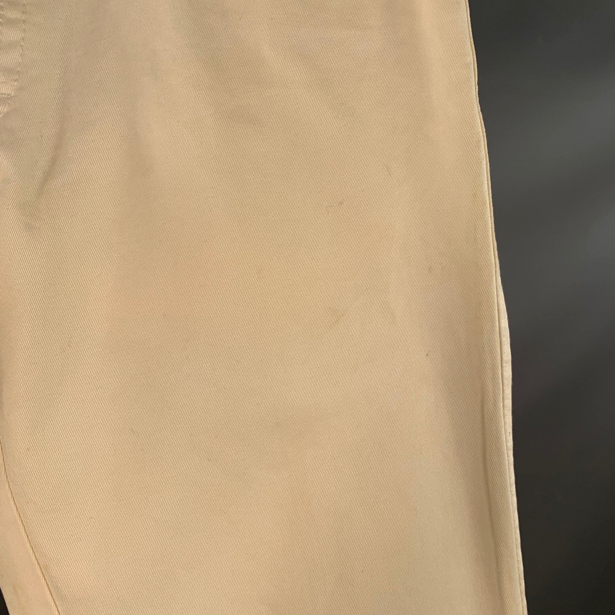 DSQUARED2 Taille 34 Pantalon droit décontracté en coton sergé crème en vente 6