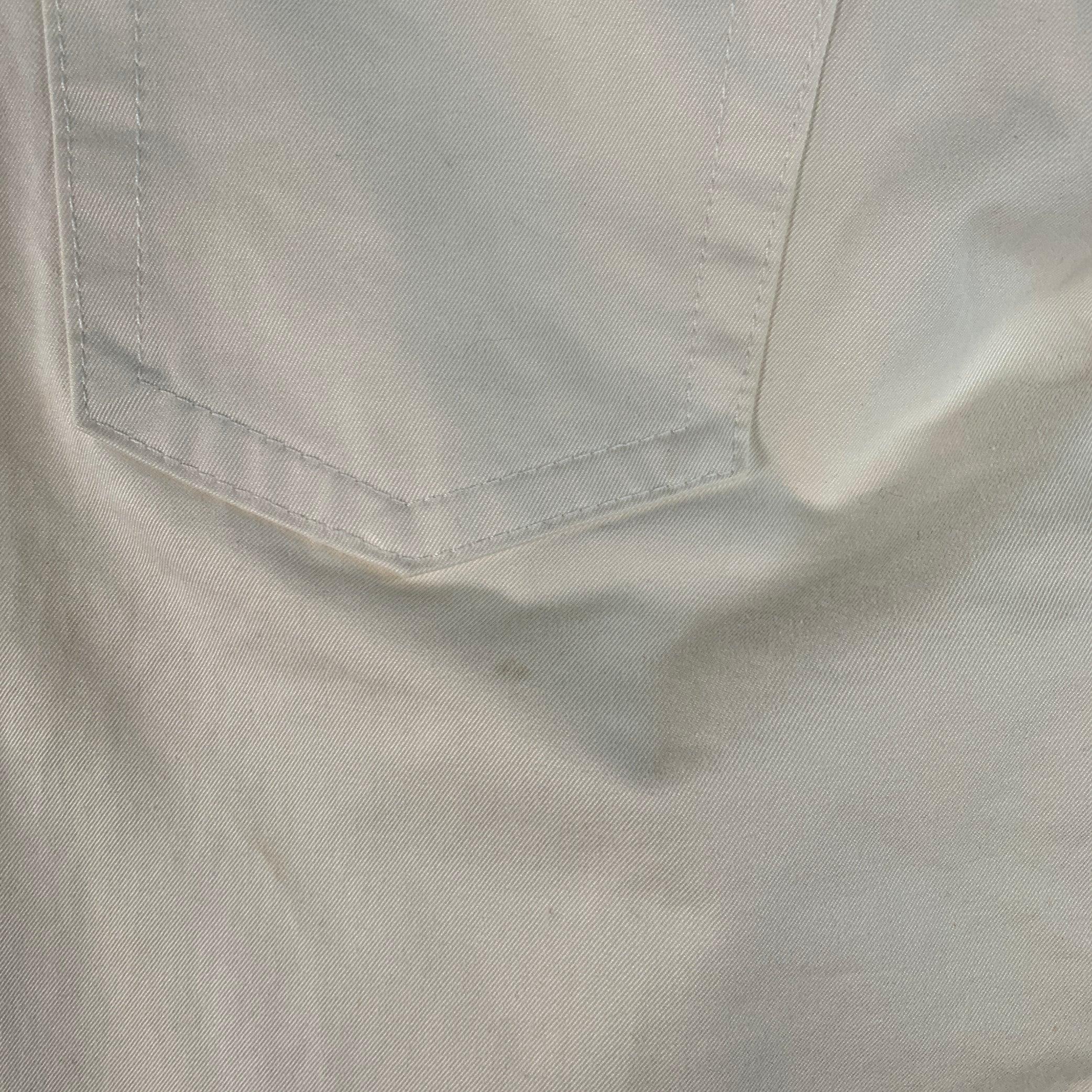 DSQUARED2 Taille 34 Pantalon droit décontracté en coton sergé crème en vente 2