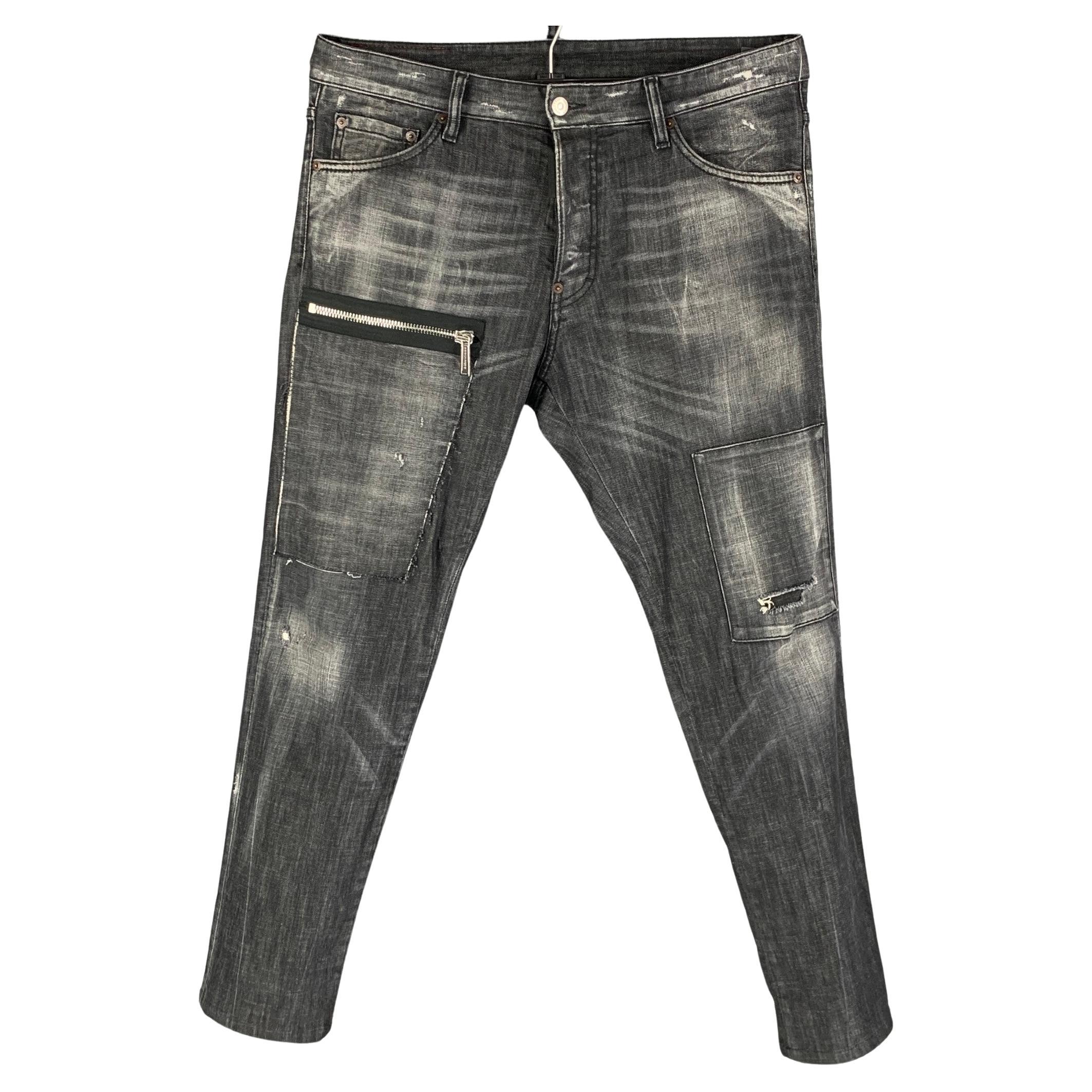 CHANEL Women's Black Wool Cuff Pants Side zip w/pocket Size 40 (6/8) NWOT