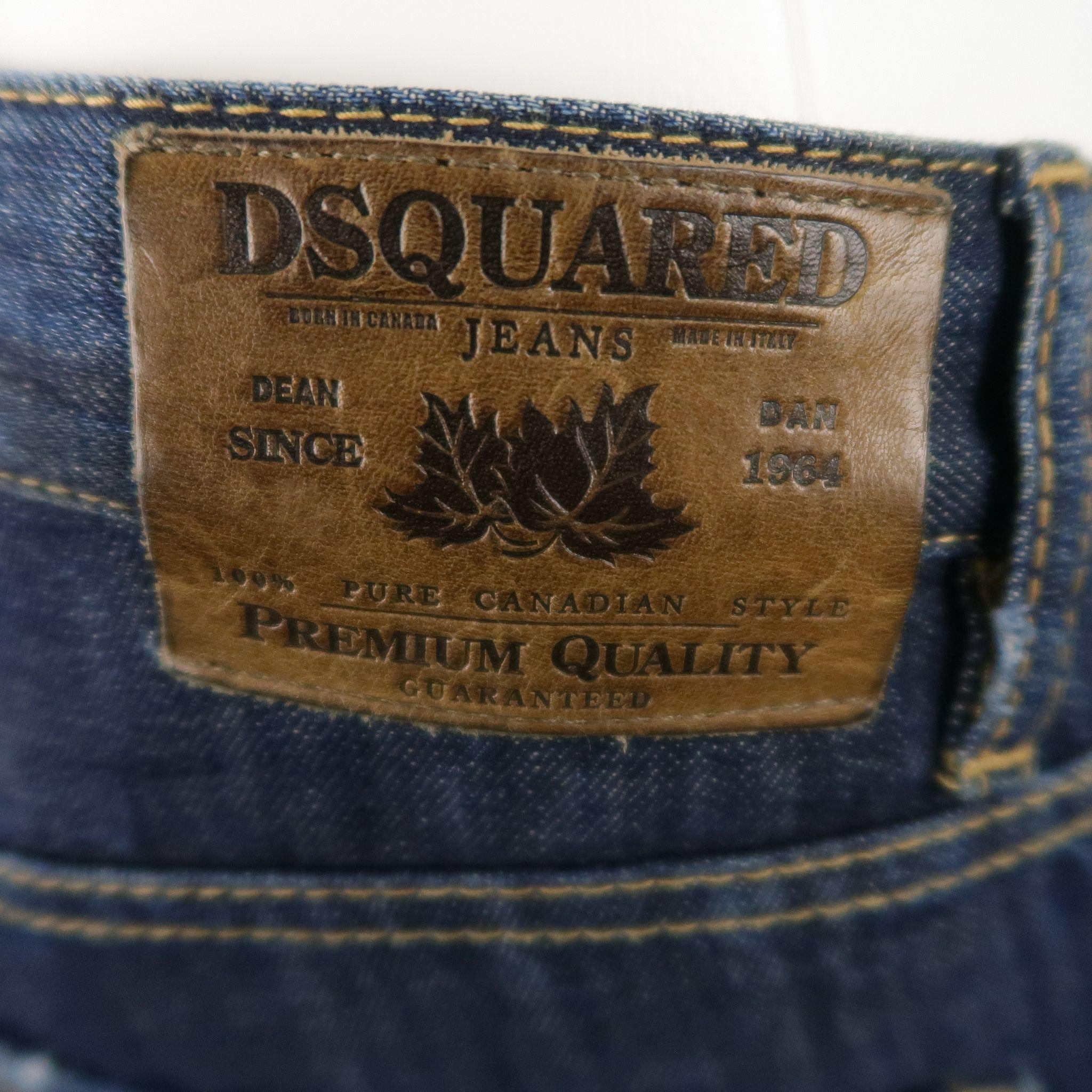 DSQUARED2 Size 34 Indigo Distressed Denim Jeans 4