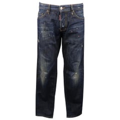 DSQUARED2 Size 34 Indigo Distressed Denim Jeans