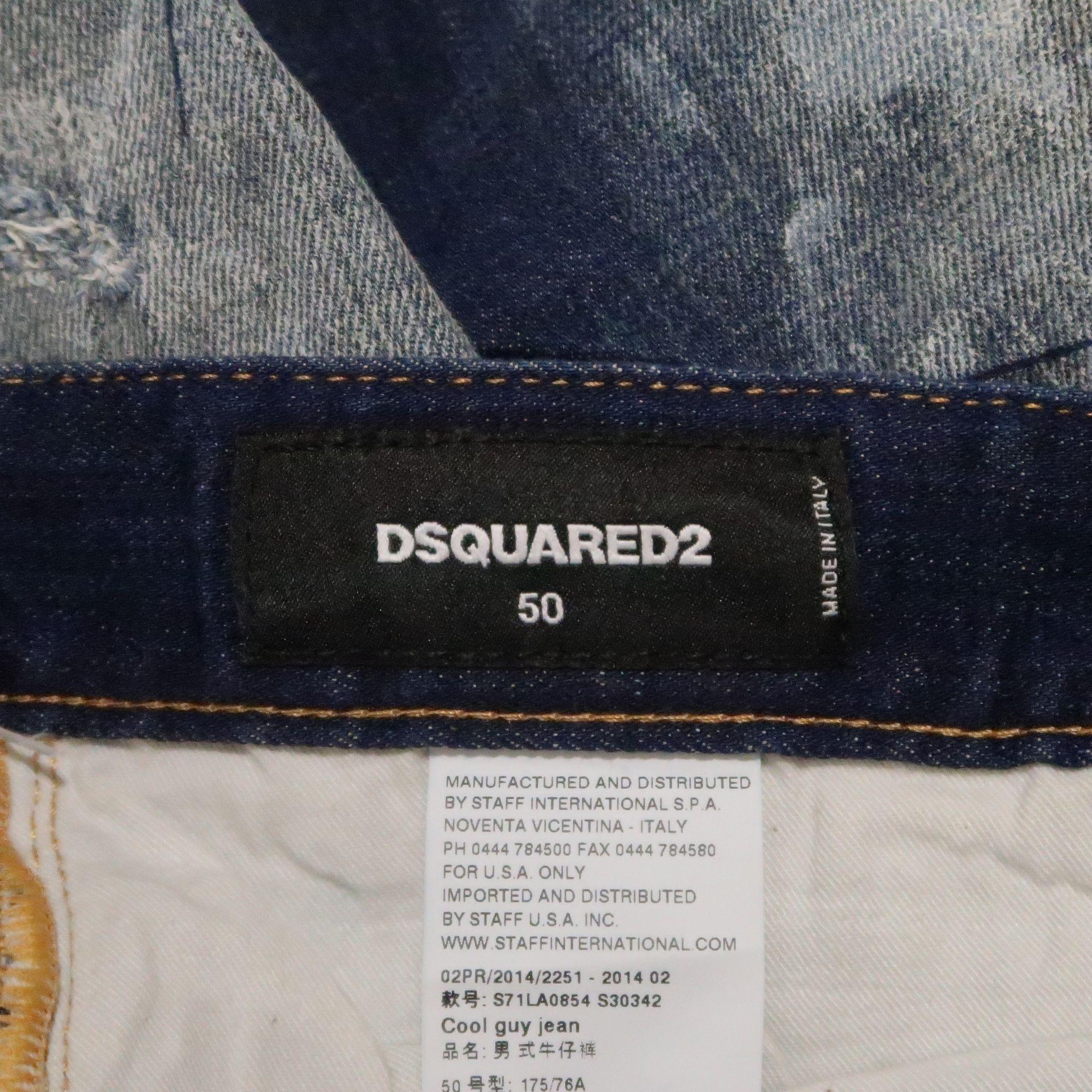 DSQUARED2 Size 34 Indigo Painted Denim Jeans 5