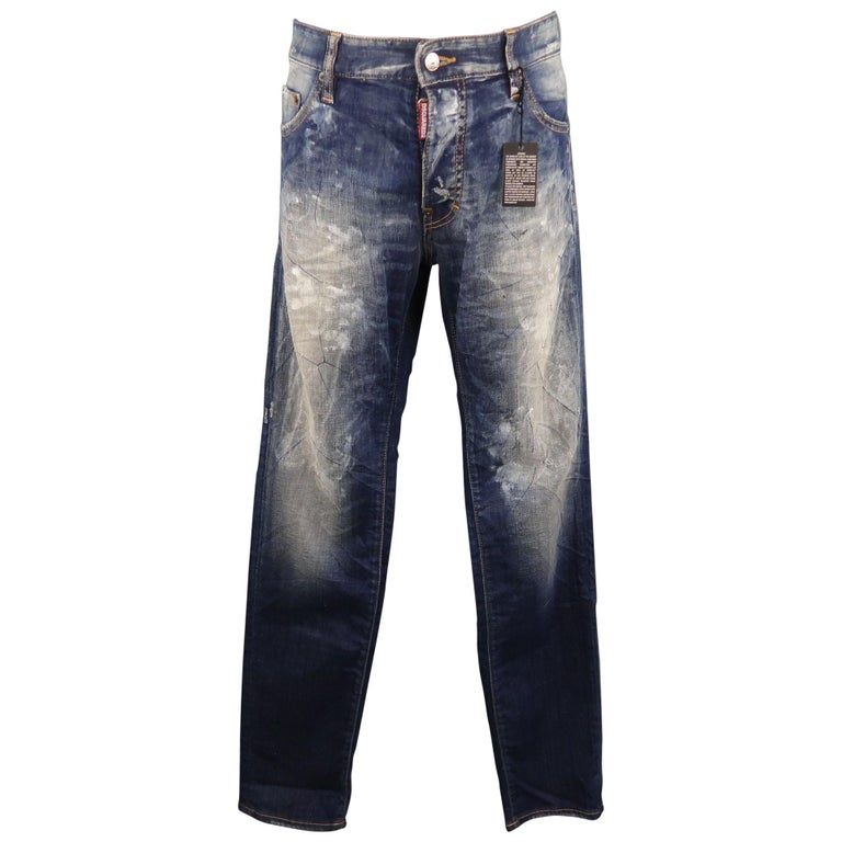 Indigo Painted Denim Pants