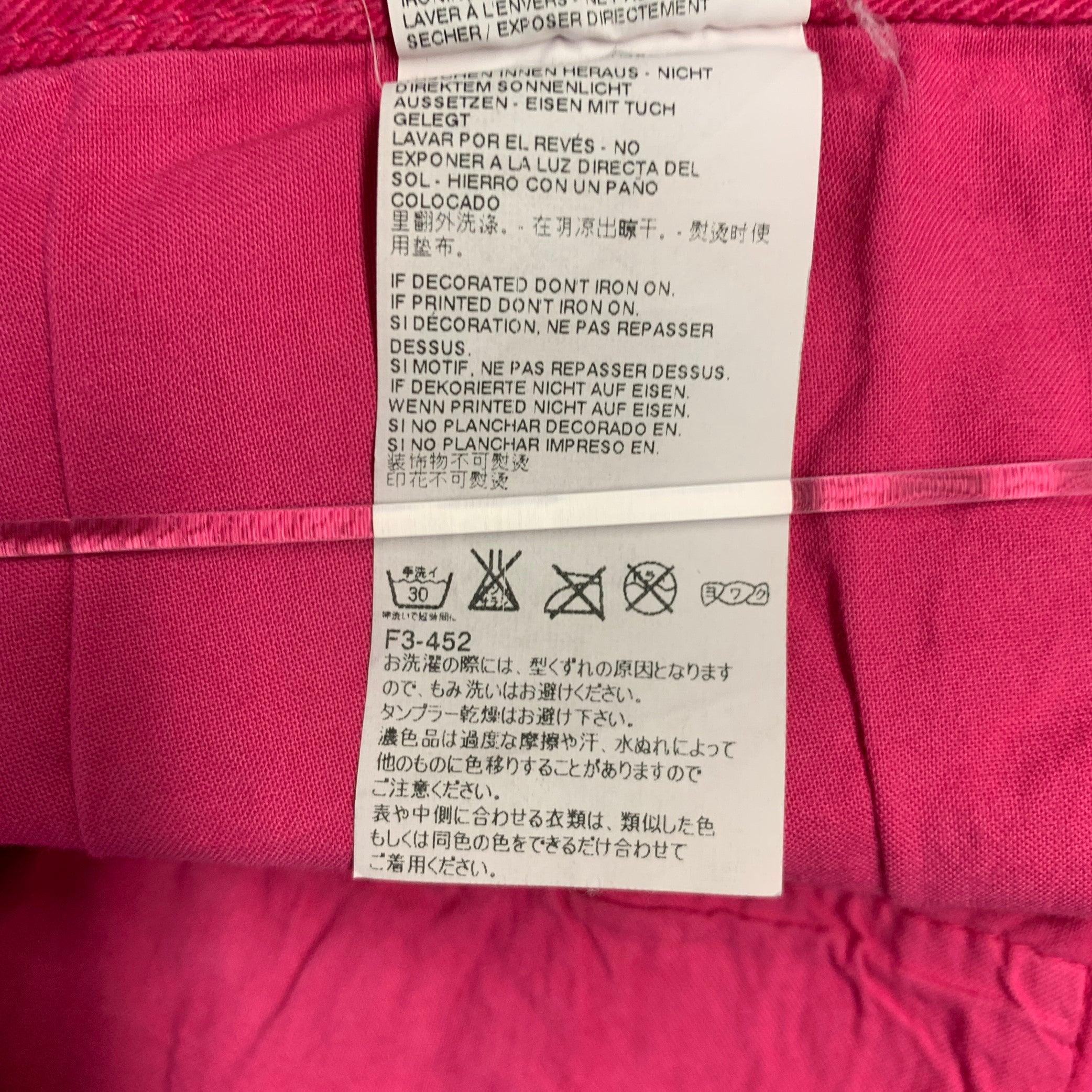 DSQUARED2 Taglia 34 Rosa Fucsia Distressed Jeans in misto cotone con chiusura a bottone in vendita 3