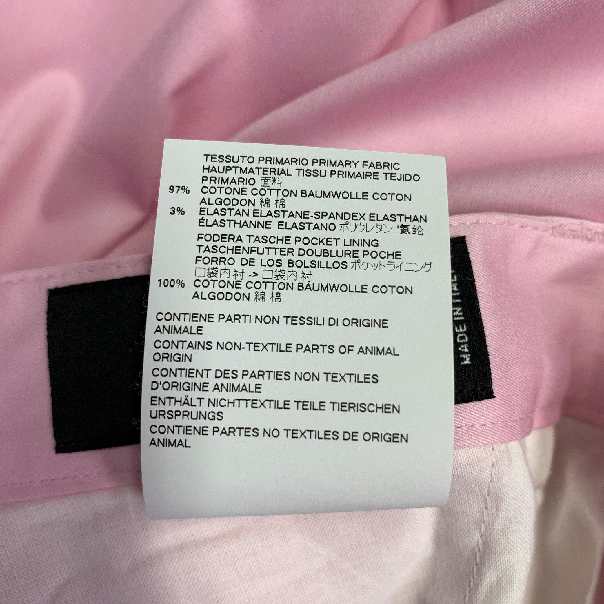 DSQUARED2 Größe 34 Rosa Twill Baumwollmischung Flache Front spitz zulaufendes Kleid mit Knopfleiste Fliegenhose im Angebot 1