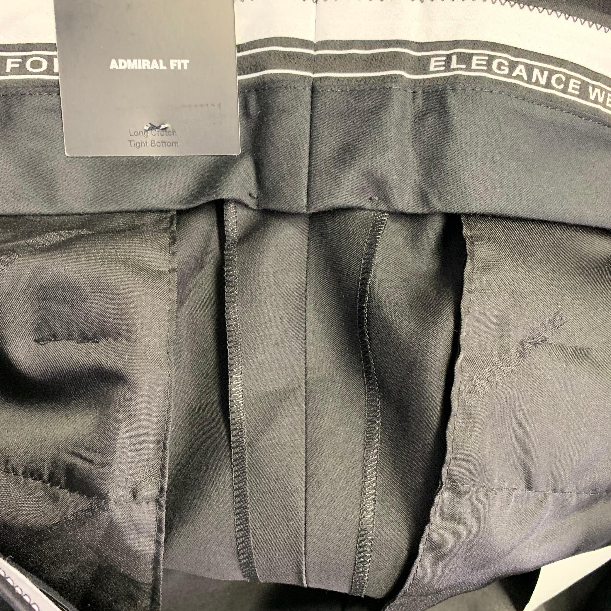 DSQUARED2 Size 36 Admiral Black Wool Silk Flat Front Dress Pants For Sale 4