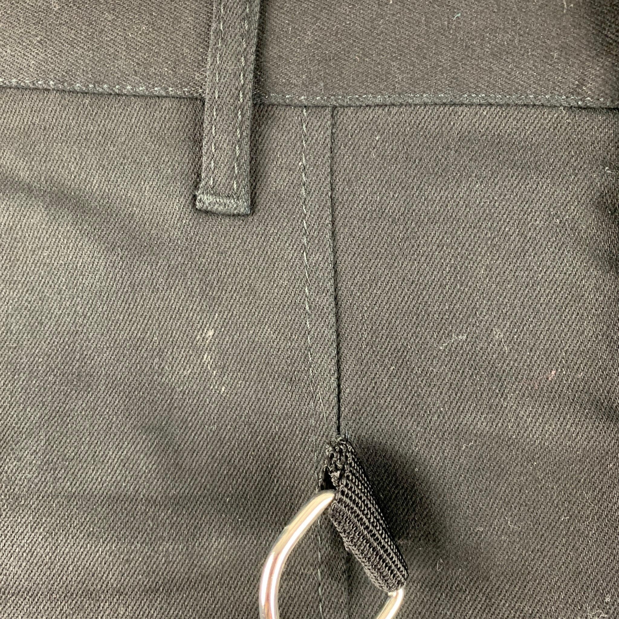 DSQUARED2 Size 36 Black Cotton Elastane Straps Bondage Casual Pants 3