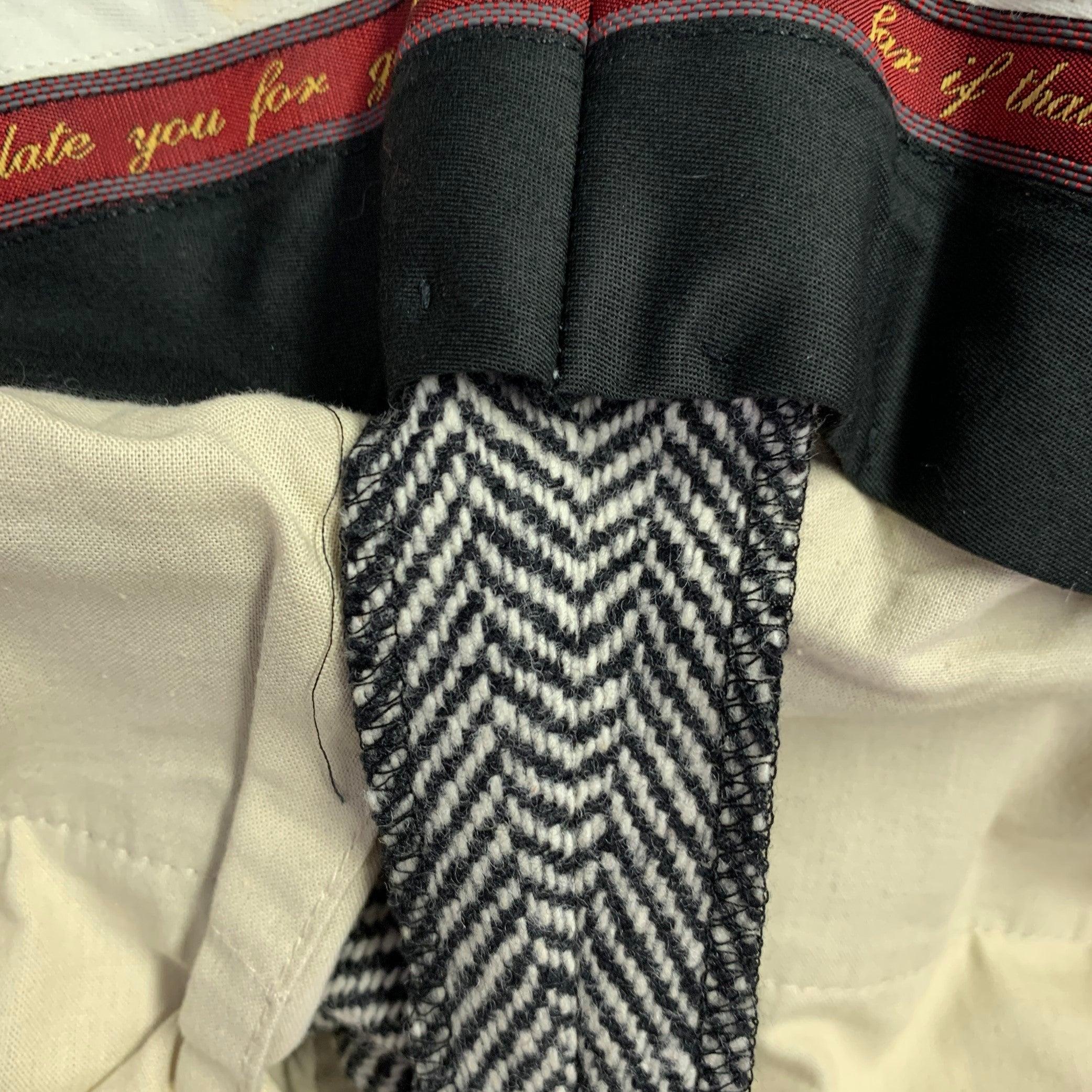 DSQUARED2 Size 36 Black White Herringbone Virgin Wool Flat Front Dress Pants 2