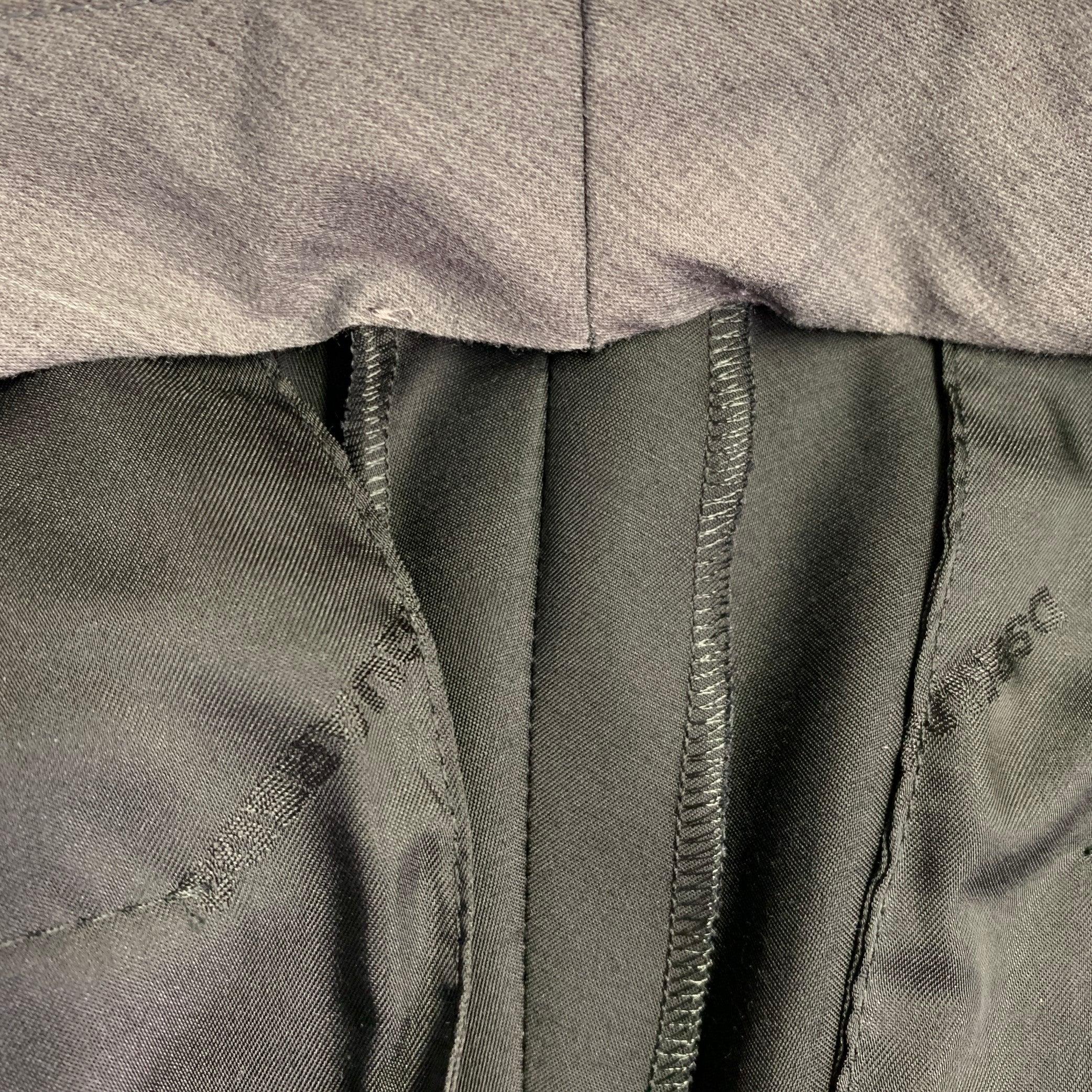 DSQUARED2 Talla 36 Pantalones de vestir con puños de lana y seda negra en venta 2