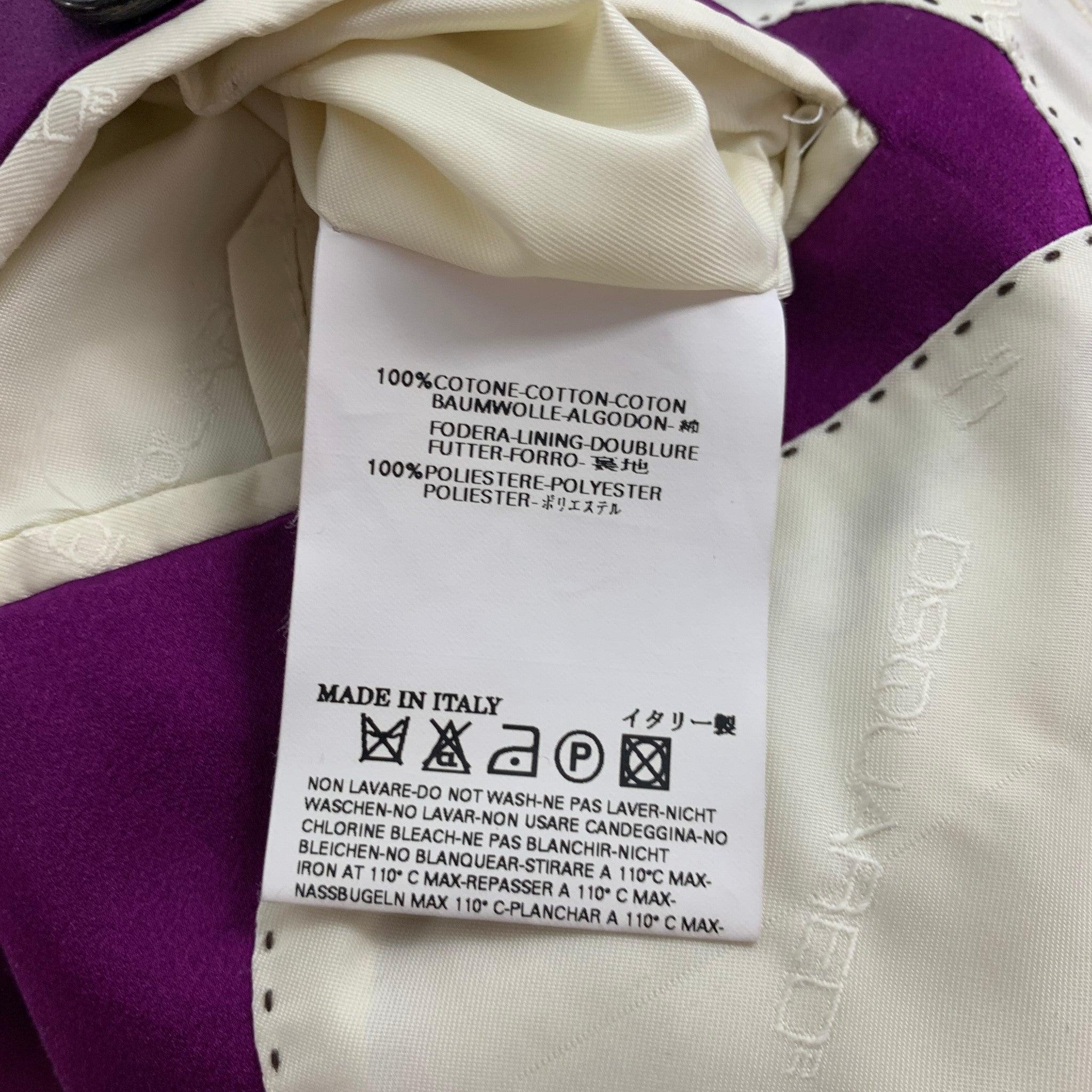 DSQUARED2 Size 36 Magenta Velvet Cotton Velvet Peak Lapel Sport Coat For Sale 1