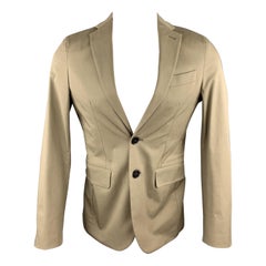 DSQUARED2 - Taglia 36 - Cappotto sportivo in misto cotone con risvolto a tacche, color taupe
