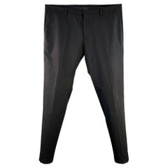 DSQUARED2 Größe 38 Schwarz Schurwollmischung Flache Vorderseite Kleiderhosen