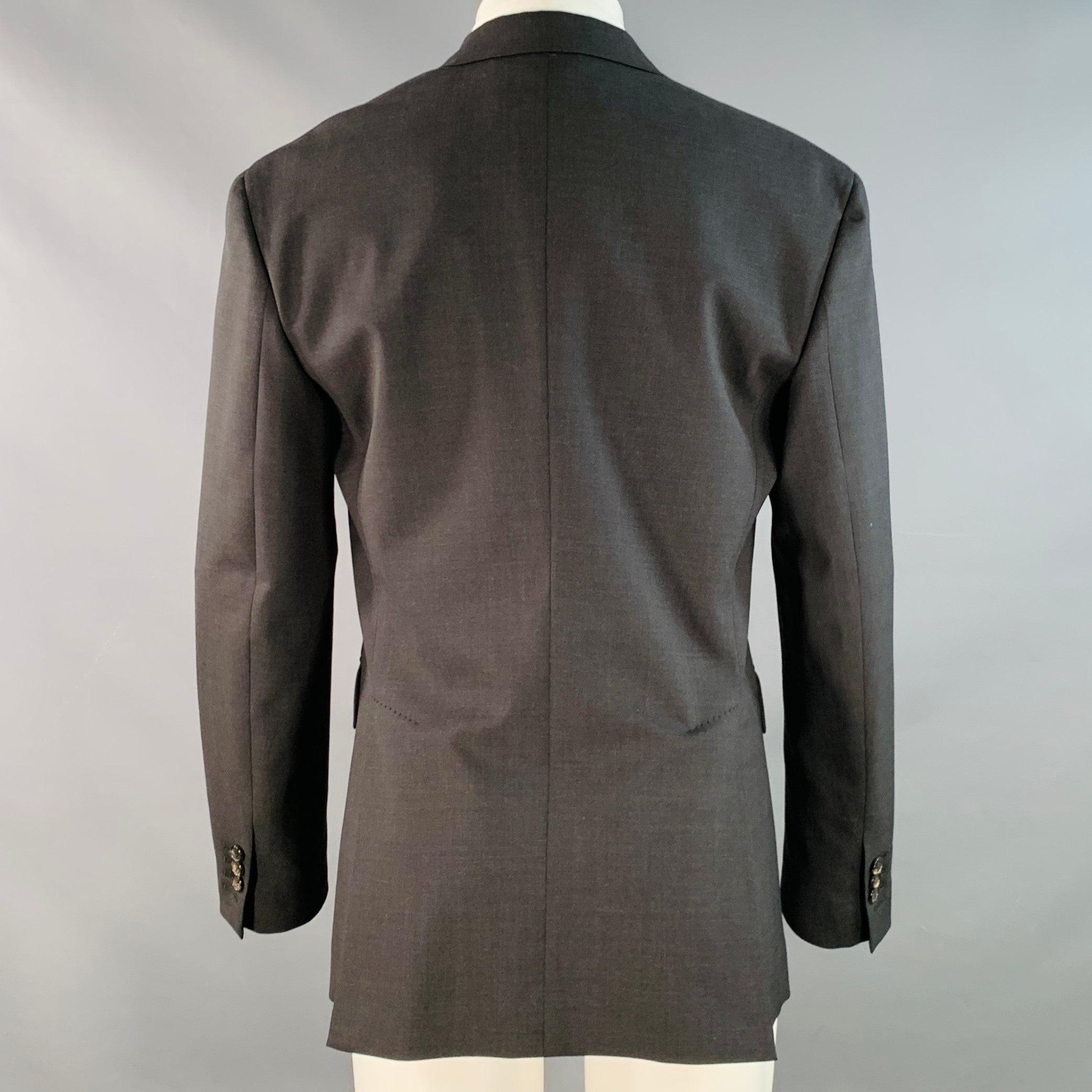 DSQUARED2 Talla 38 Abrigo de lana gris oscuro con solapa de muesca Negro en venta