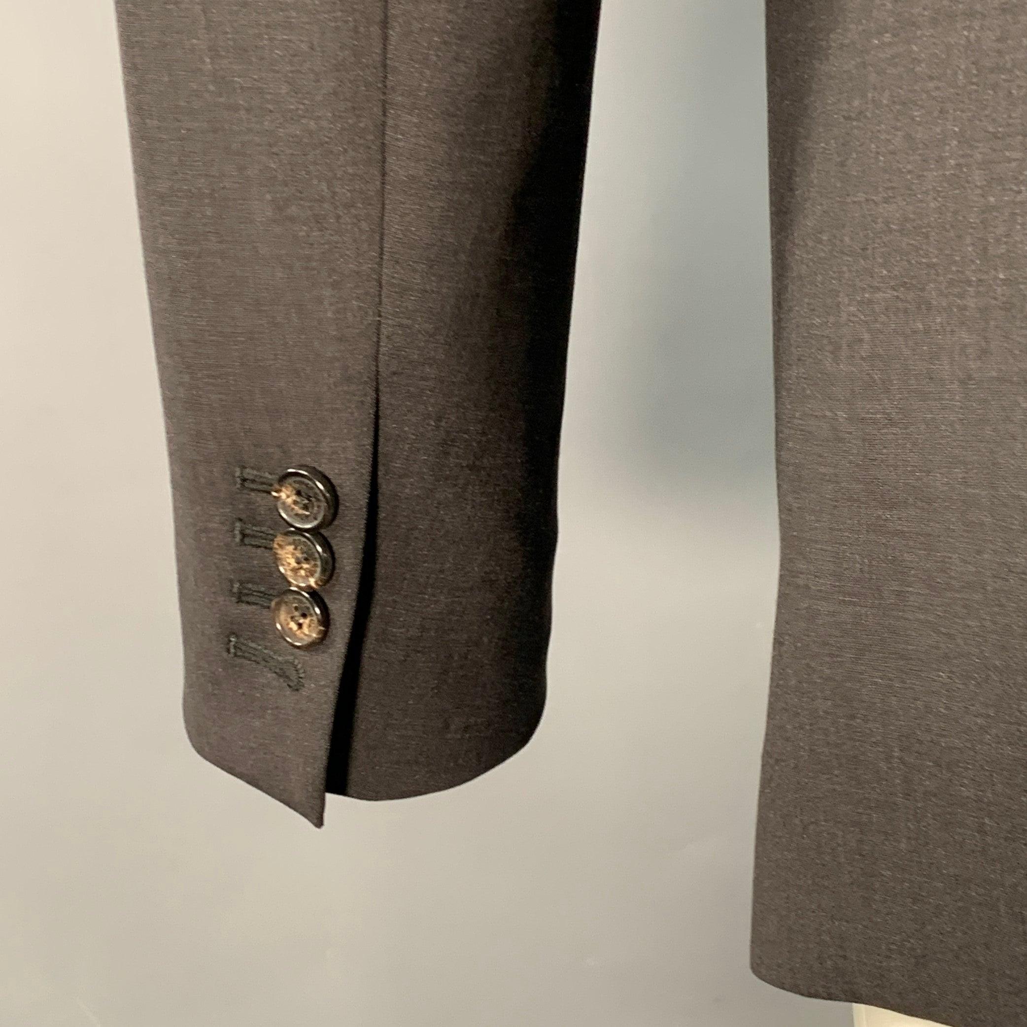 DSQUARED2 Talla 38 Abrigo de lana gris oscuro con solapa de muesca en Excelente estado para la venta en San Francisco, CA