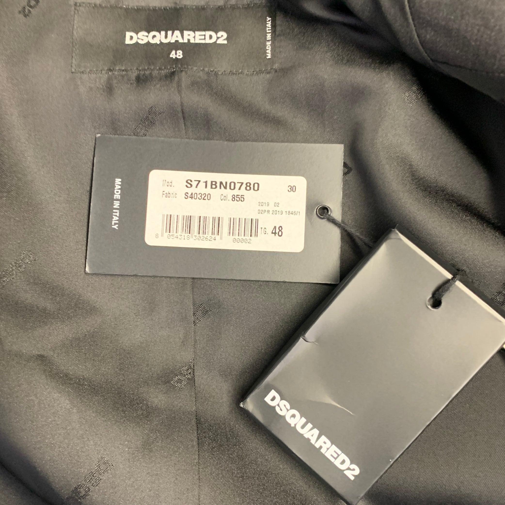 De los hombres DSQUARED2 Talla 38 Abrigo de lana gris oscuro con solapa de muesca en venta