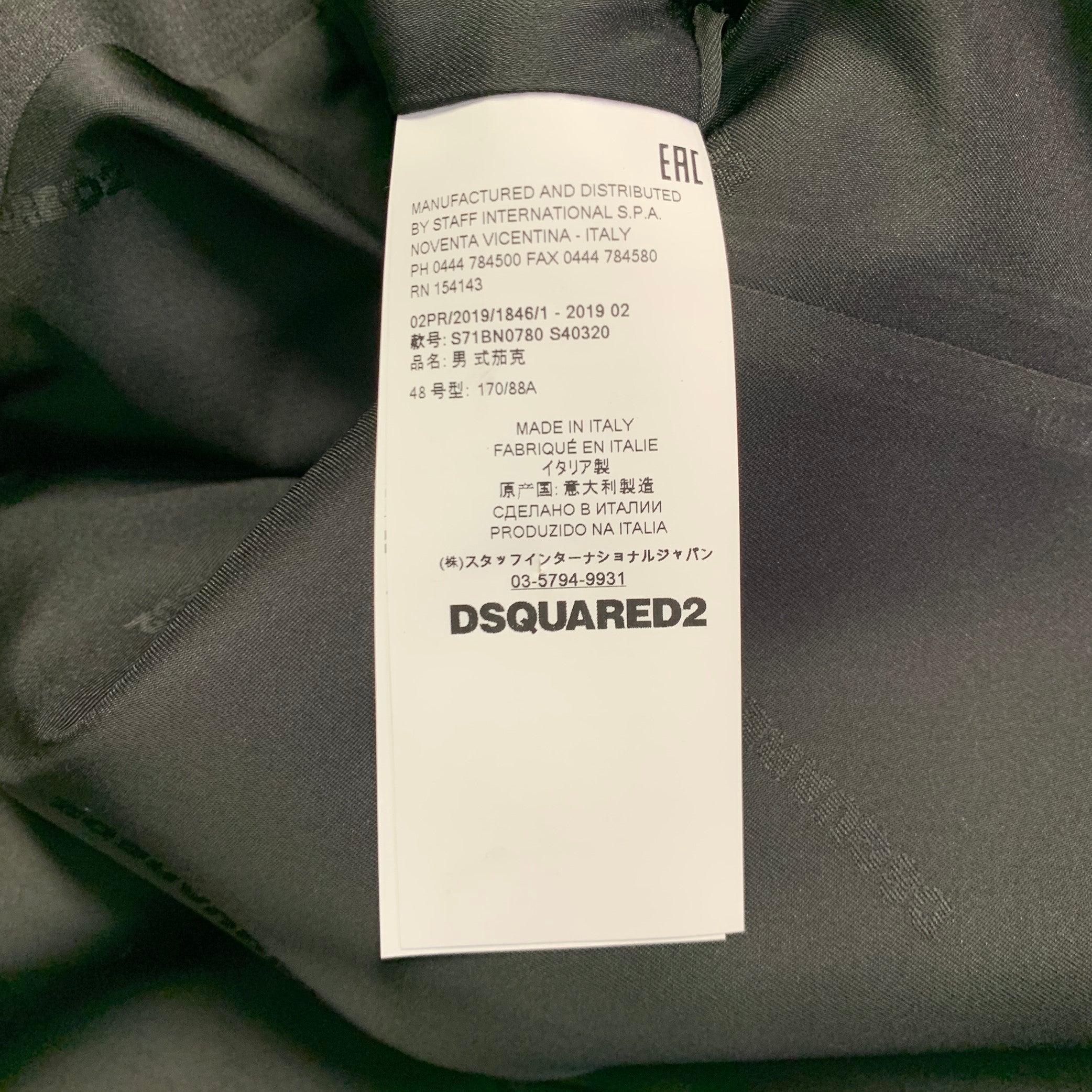 DSQUARED2 Talla 38 Abrigo de lana gris oscuro con solapa de muesca en venta 2