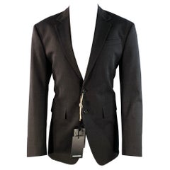 DSQUARED2 Cappotto sportivo con risvolto a tacche in misto lana color carbone taglia 38