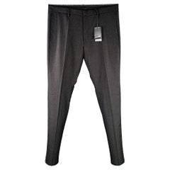 DSQUARED2 Taglia 38 Grigio Nero a scacchi in lana a bordi grezzi Dress Pants