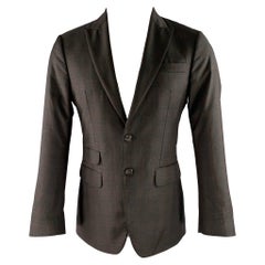 DSQUARED2 Size 38 Grey Brown Plaid Wool Peak Lapel Sport Coat