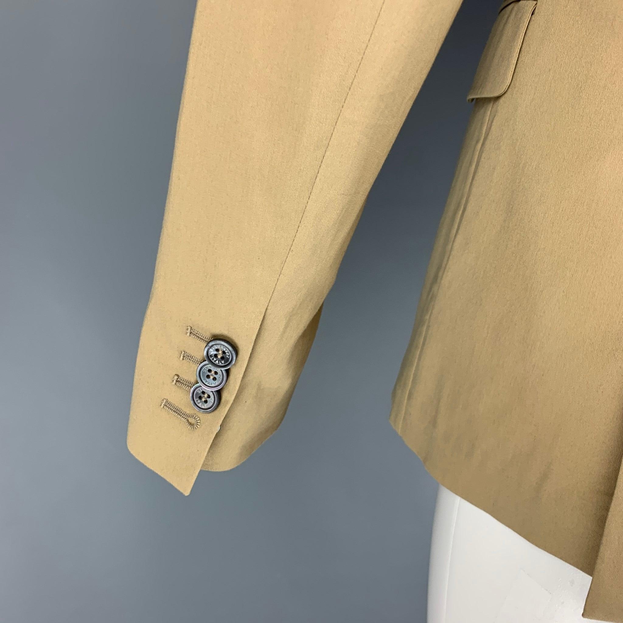 Men's DSQUARED2 Size 38 Khaki Cotton Notch Lapel Sport Coat For Sale