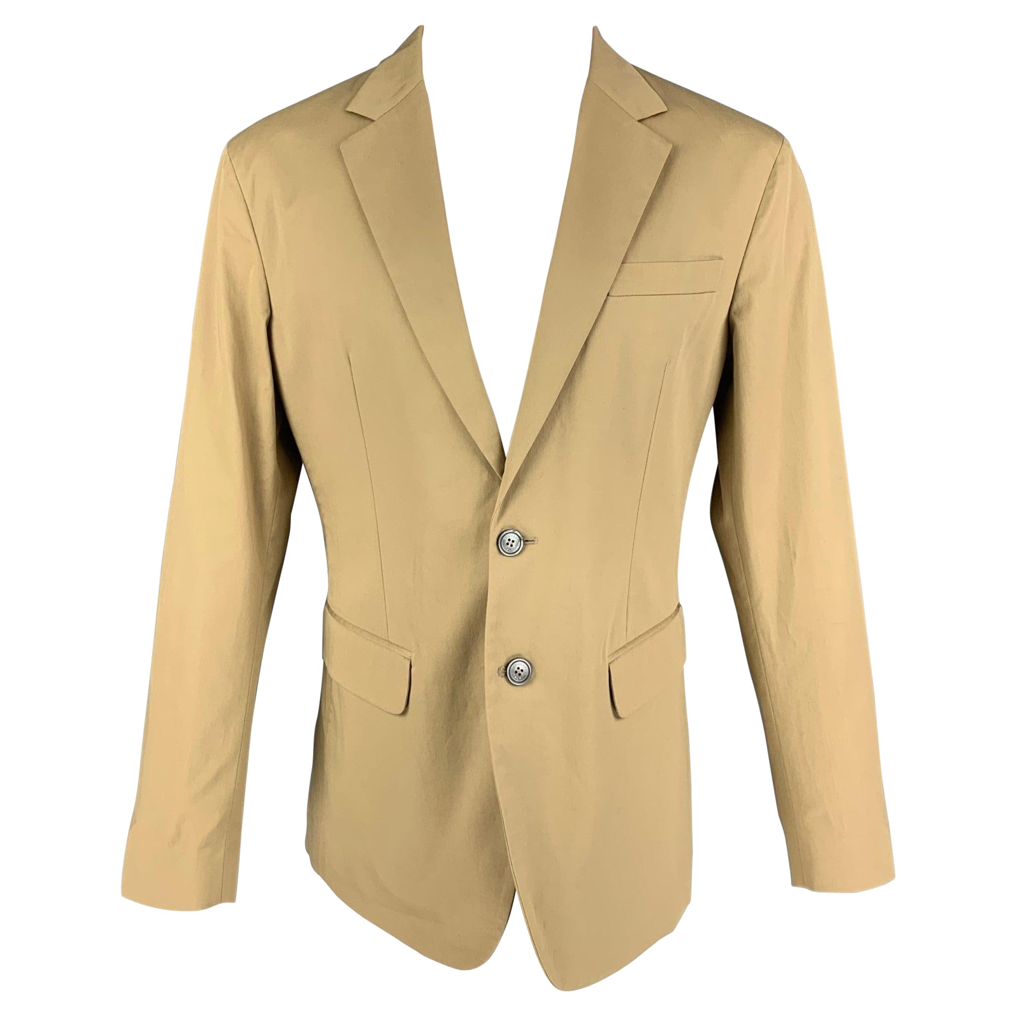 DSQUARED2 Größe 38 Khakifarbener Sportmantel aus Baumwolle mit Reversrevers