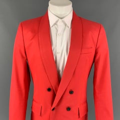 DSQUARED2 Size 38 Orange Cotton Shawl Collar Sport Coat