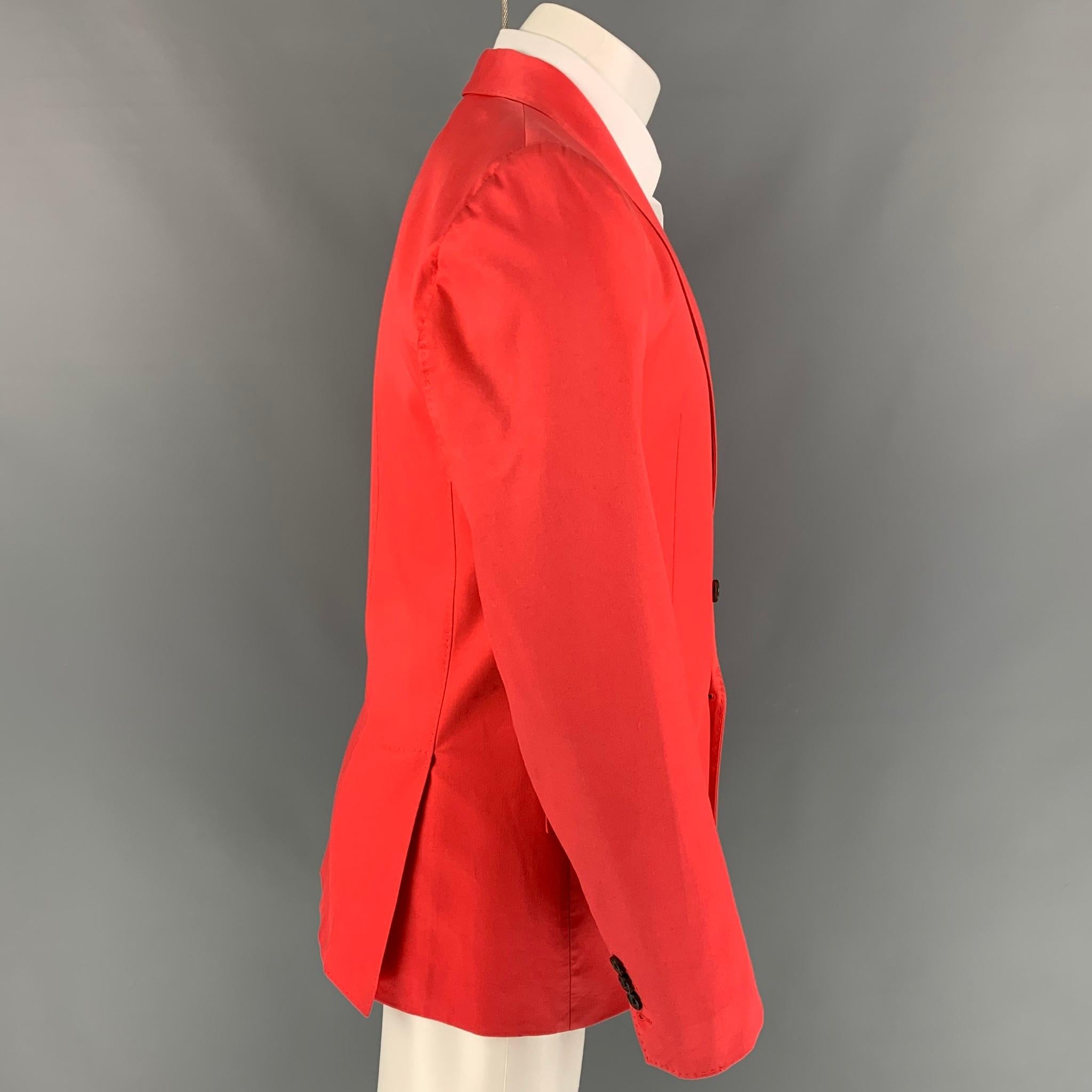 Red DSQUARED2 Size 38 Orange Cotton Shawl Collar Sport Coat
