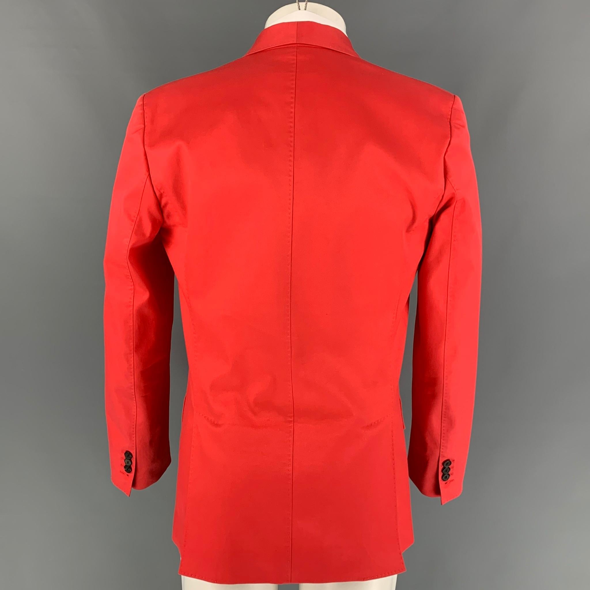 DSQUARED2 Size 38 Orange Cotton Shawl Collar Sport Coat In Good Condition In San Francisco, CA