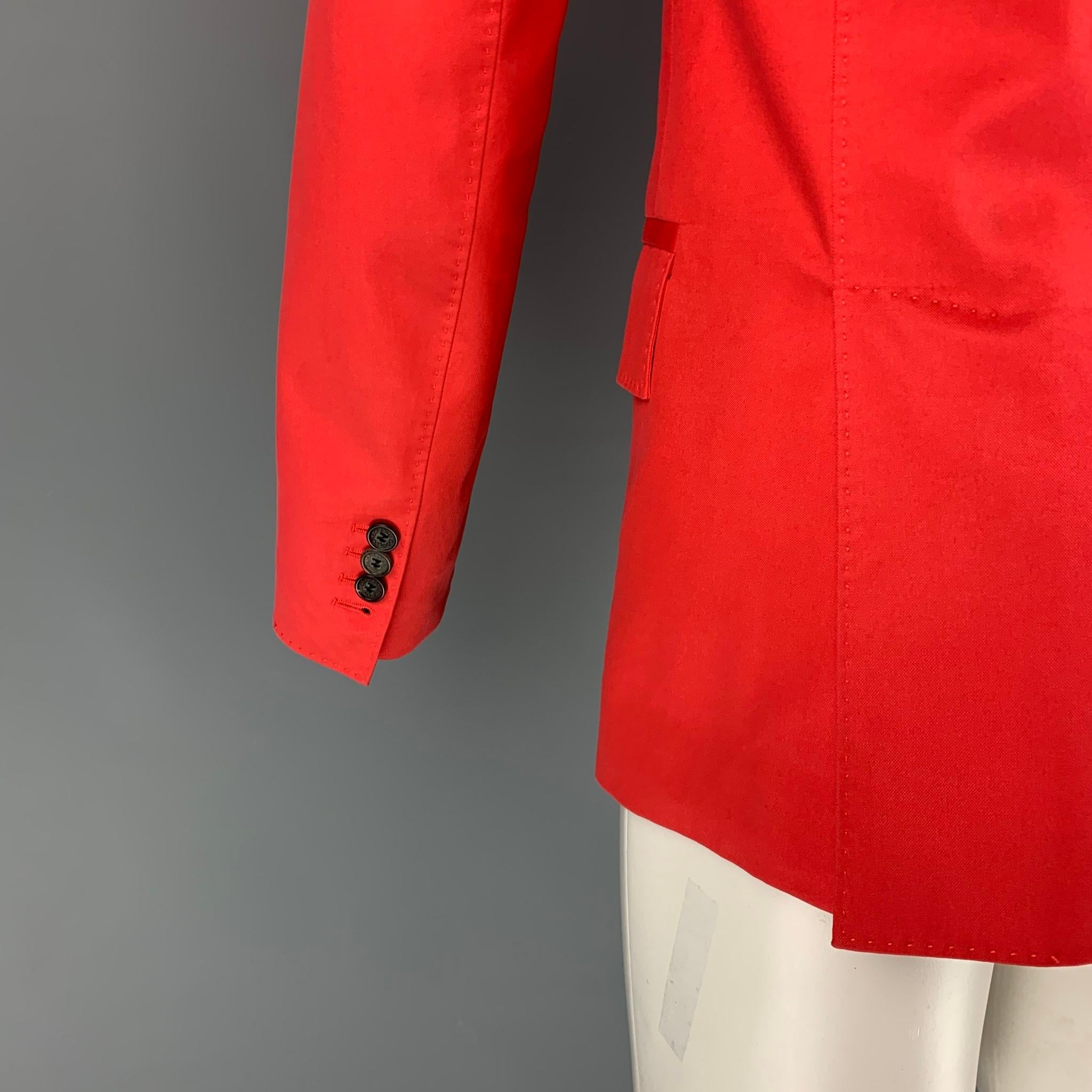 Men's DSQUARED2 Size 38 Orange Cotton Shawl Collar Sport Coat