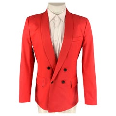 DSQUARED2 Size 38 Orange Cotton Shawl Collar Sport Coat