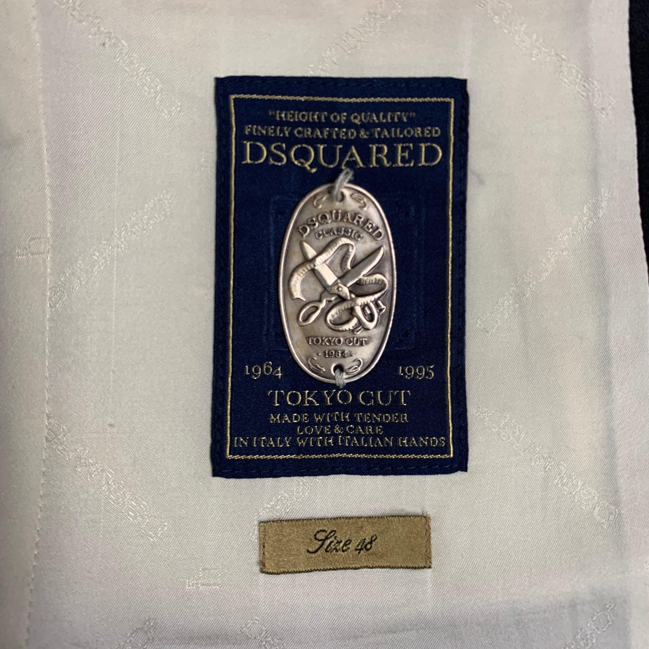 DSQUARED2 Size 38 Purple Black Silk Peak Lapel Vest For Sale 2