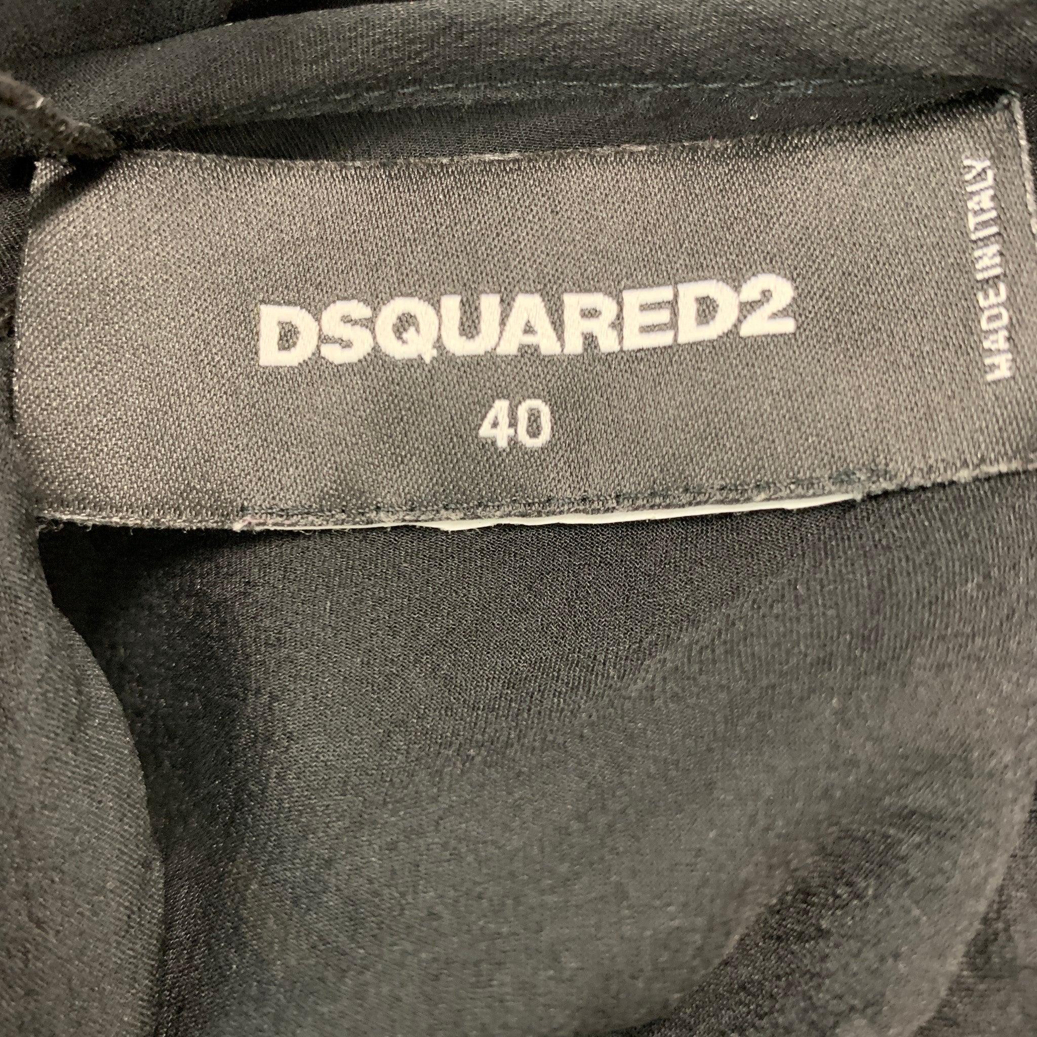 DSQUARED2 Talla 4 Vestido negro de gasa con volantes y sin mangas Top en Bueno estado para la venta en San Francisco, CA