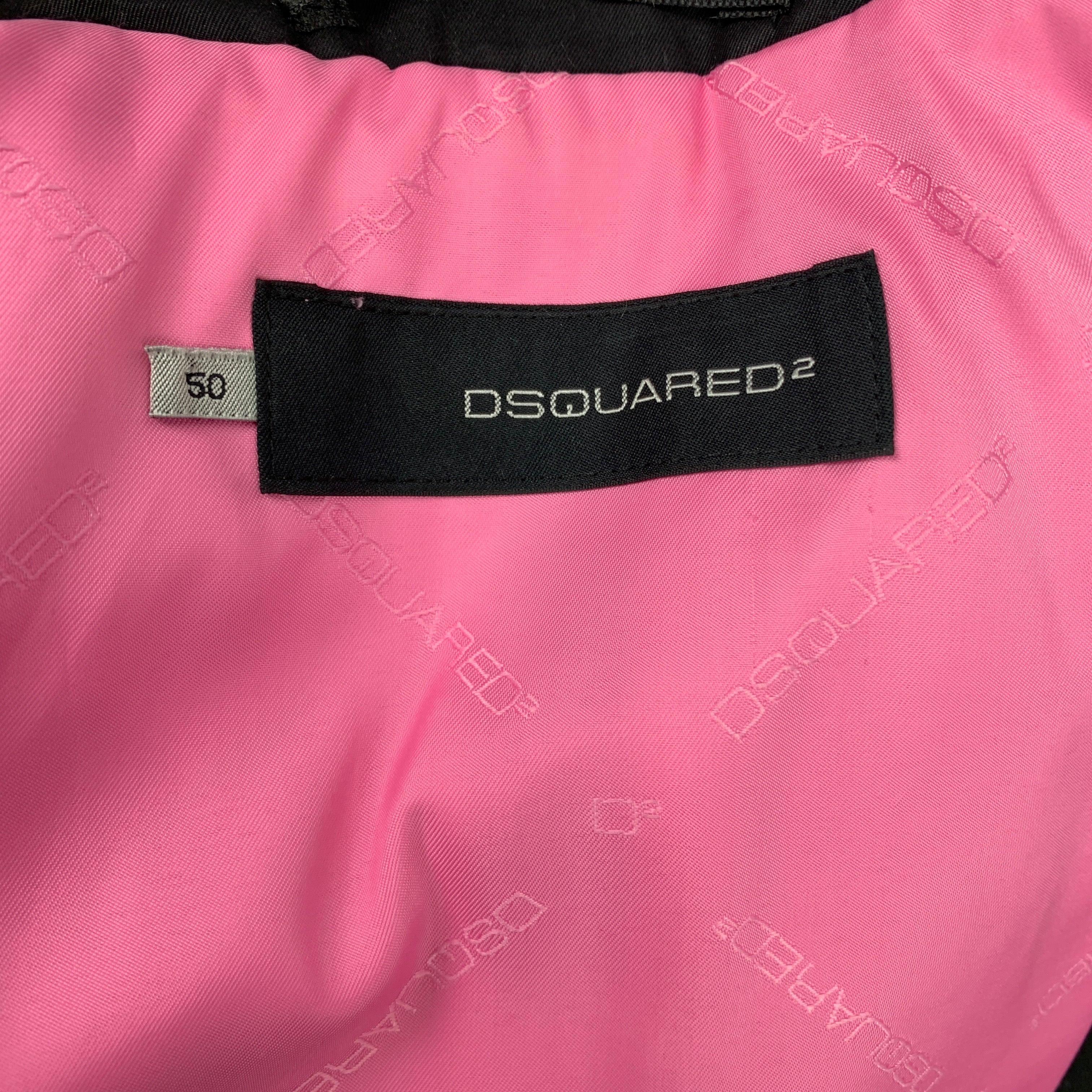 DSQUARED2 Size 40 Black Cotton Peak Lapel Sport Coat For Sale 1
