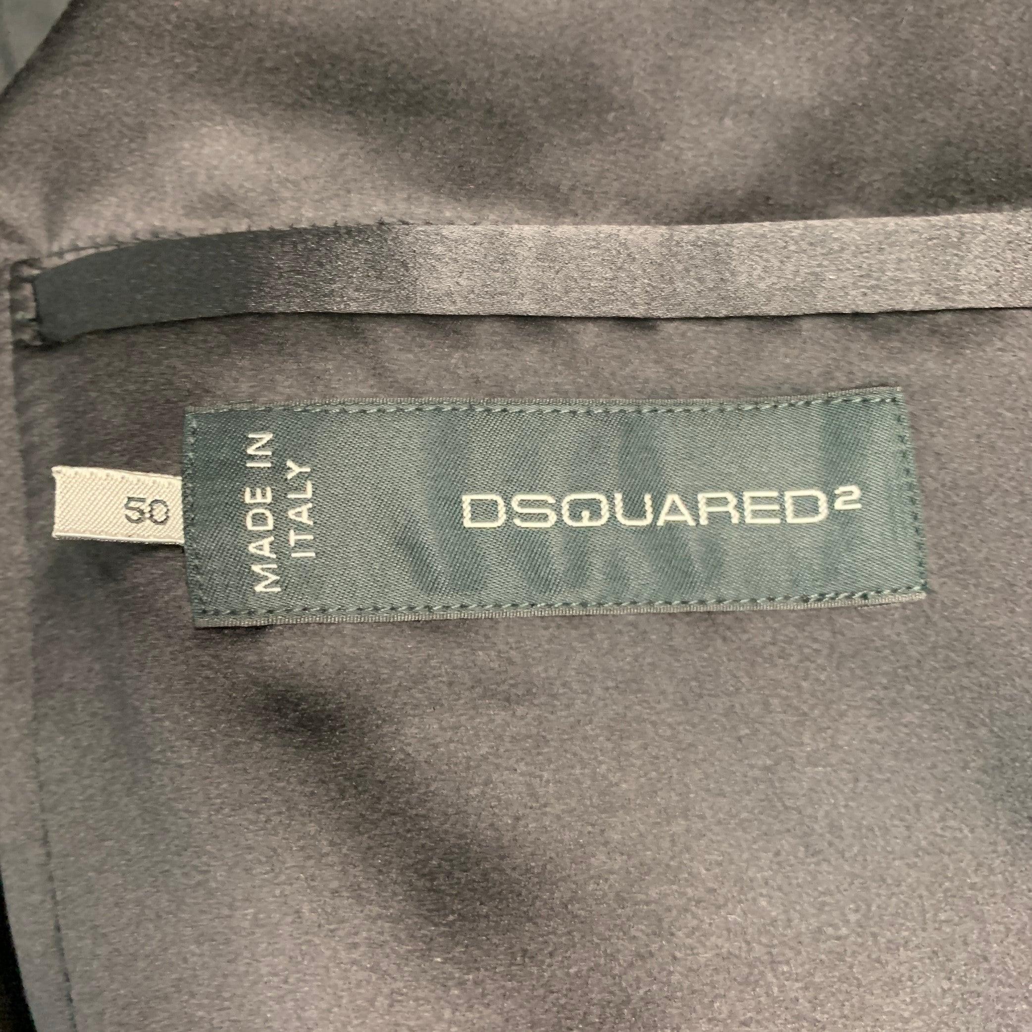 DSQUARED2 Size 40 Black Grey Plaid Cotton Blend Peak Lapel Sport Coat For Sale 3