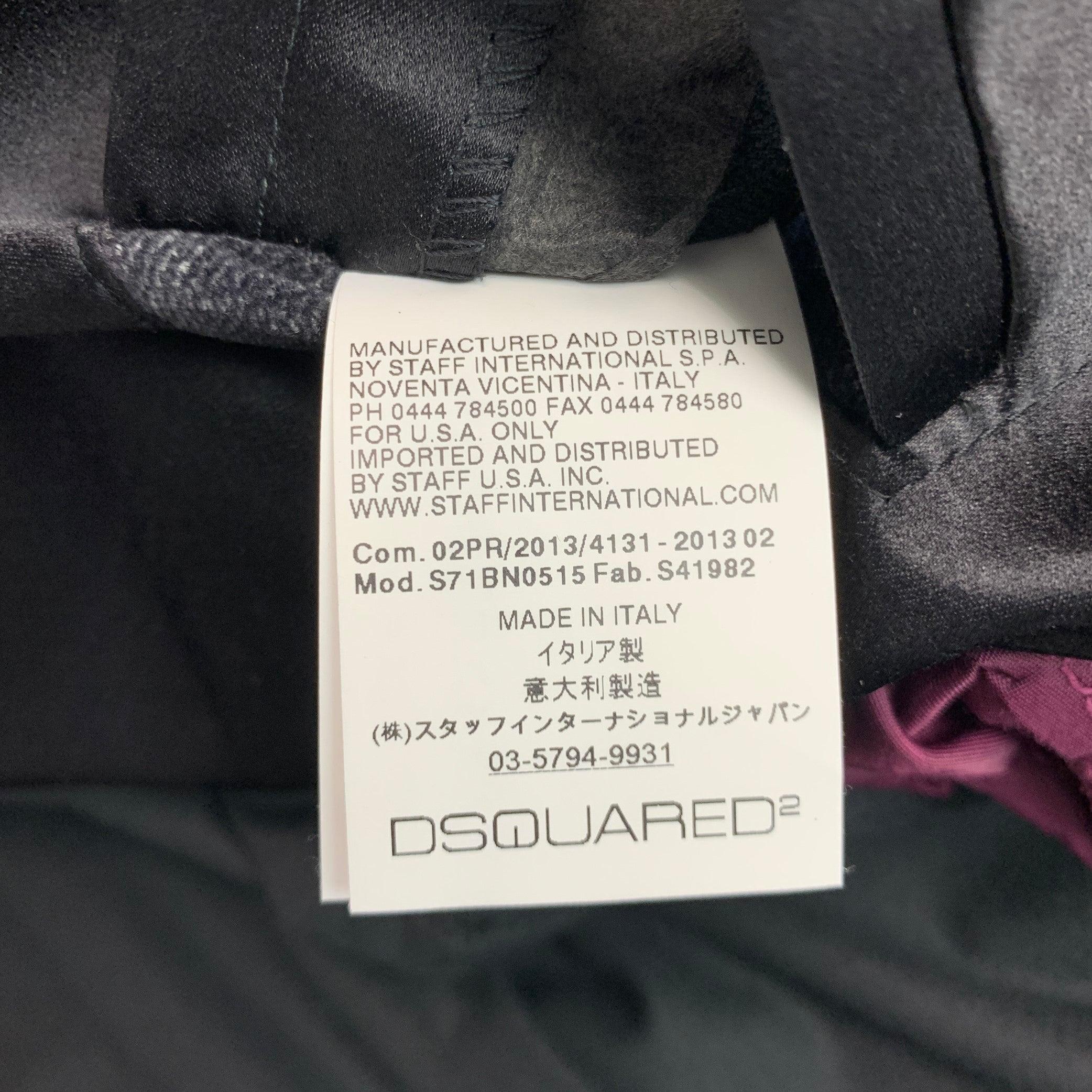 DSQUARED2 Size 40 Black Grey Plaid Cotton Blend Peak Lapel Sport Coat For Sale 4