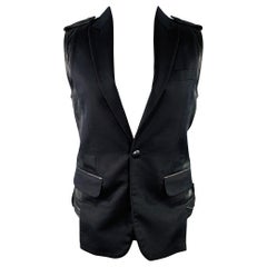 DSQUARED2 Size 40 Black Mixed Fabrics Cotton Silk Vest