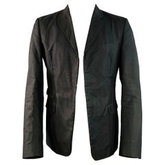 DSQUARED2 Size 40 Black Studded Cotton Blend Studded Notch Lapel Open Front Sport Coat